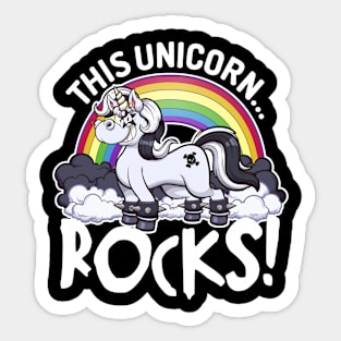This Unicorn Rocks Cartoon Sticker